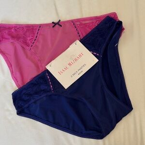 Isaac Mizrahi Fuchsia and Navy Lace Panties Duo